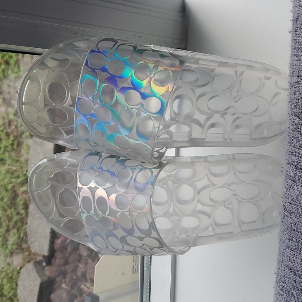 Coach Iridescent slides womens  size 5 *NWT*